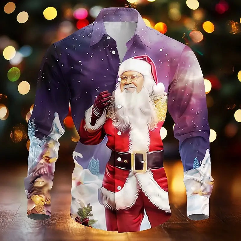 Chemisiers de Noël pour Homme Imprimé Père Noël