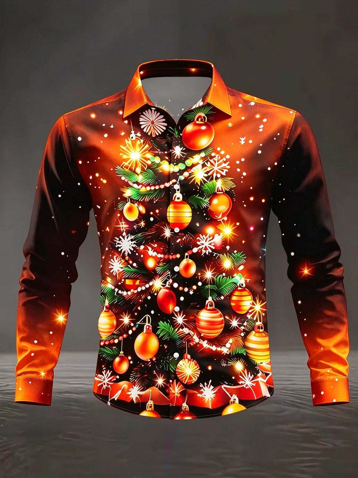 CHEMISIERS DE NOËL FLOCONS SATIN POUR HOMME