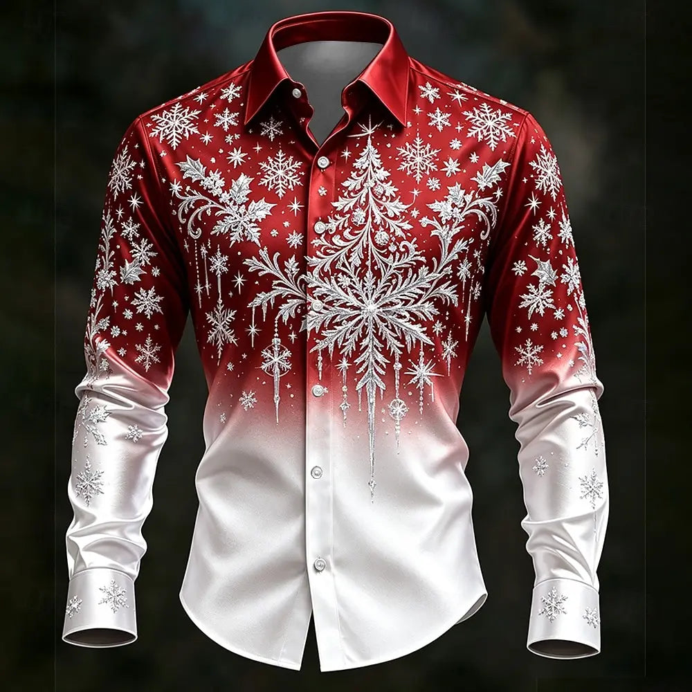CHEMISIERS DE NOËL - CHEMISE DÉGRADÉ FLOCONS POUR HOMME