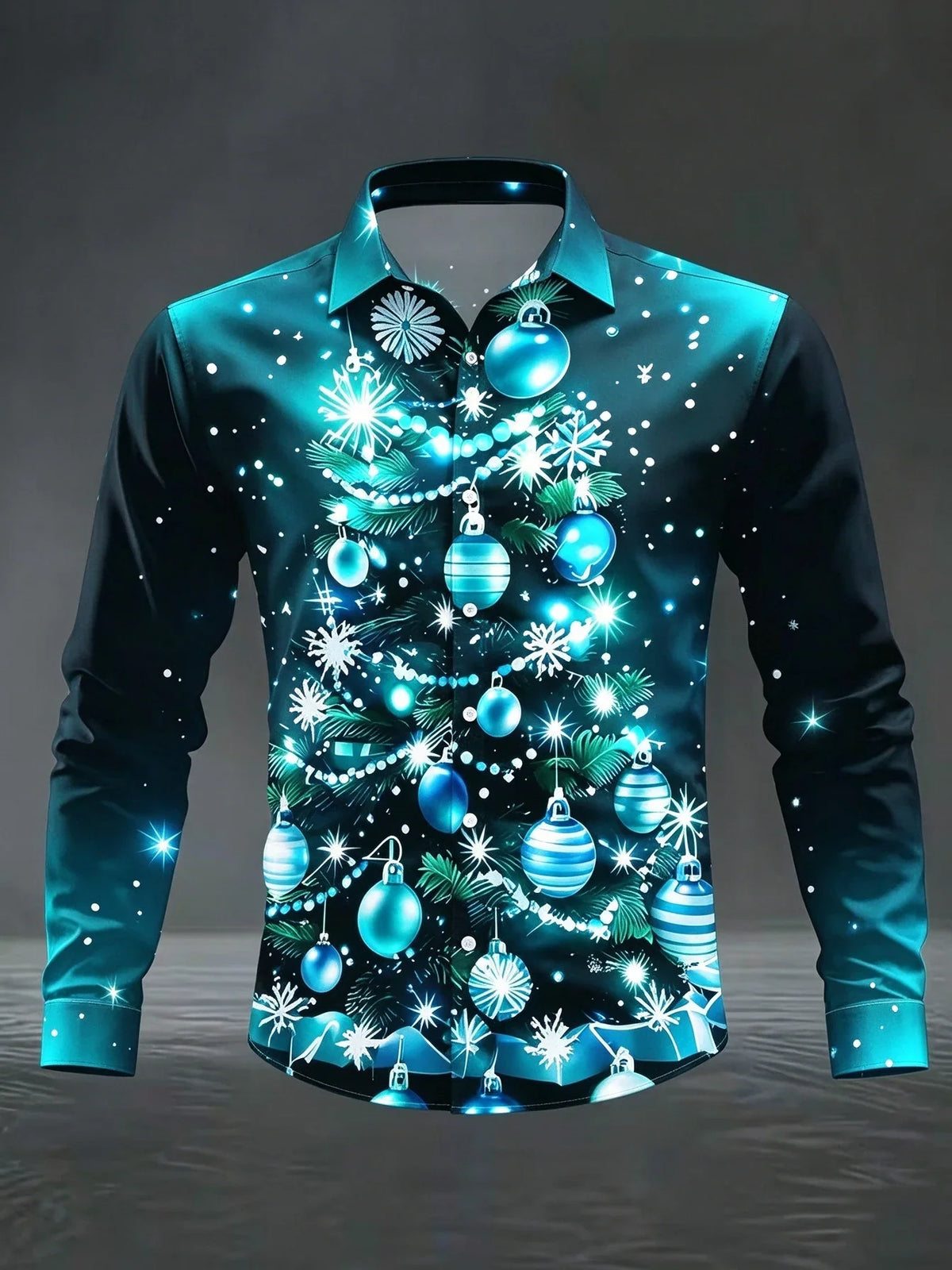 CHEMISIERS DE NOËL FLOCONS SATIN POUR HOMME