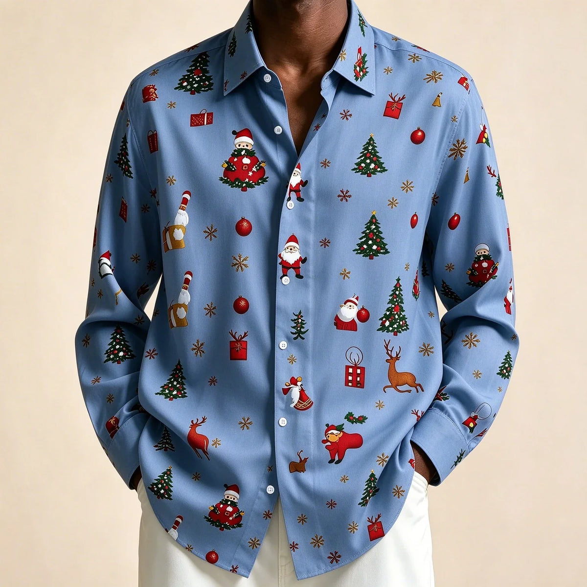 Chemisiers de Noël pour Homme Imprimé Père Noël