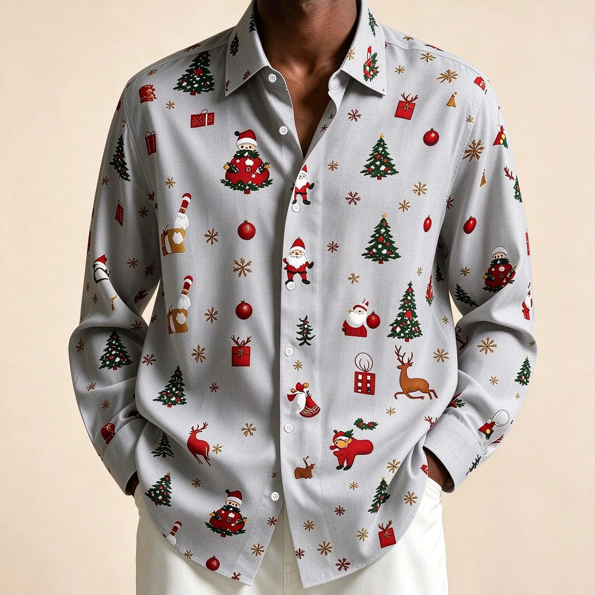 Chemisiers de Noël pour Homme Imprimé Père Noël