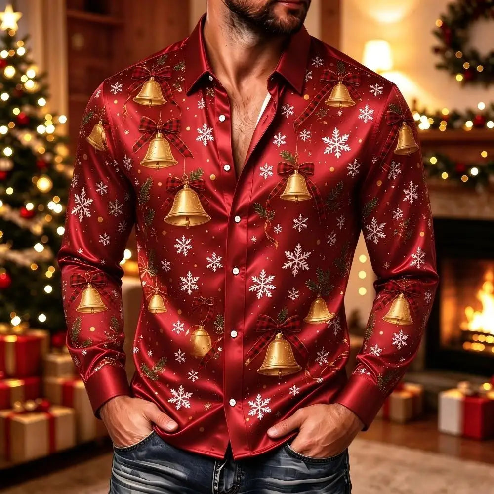 CHEMISIERS DE NOËL POUR HOMME - CHEMISE IMPRIMÉ FESTIF
