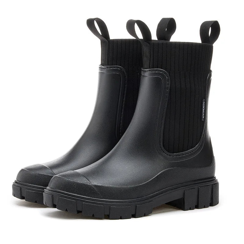 BOTTES CHELSEA SEMELLE CRANTÉE POUR FEMME BOTTES DE PLUIE FEMME