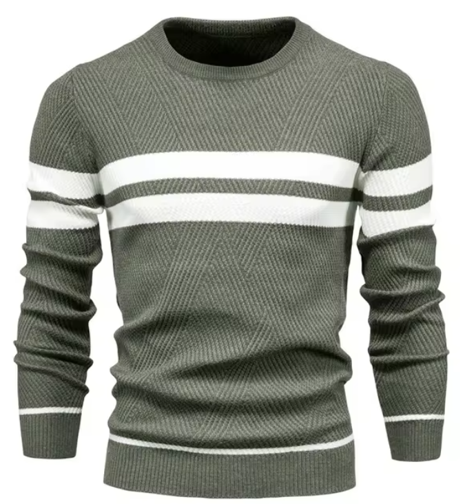 PULL COL ROND CHEVRONS POUR HOMME