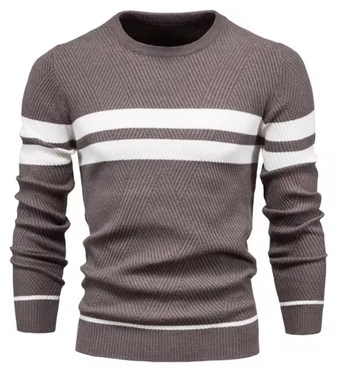 PULL COL ROND CHEVRONS POUR HOMME