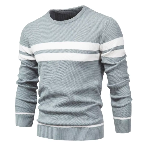 PULL COL ROND CHEVRONS POUR HOMME