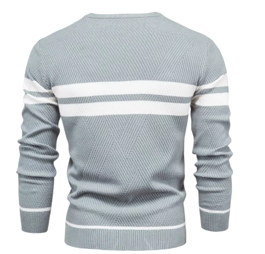 PULL COL ROND CHEVRONS POUR HOMME