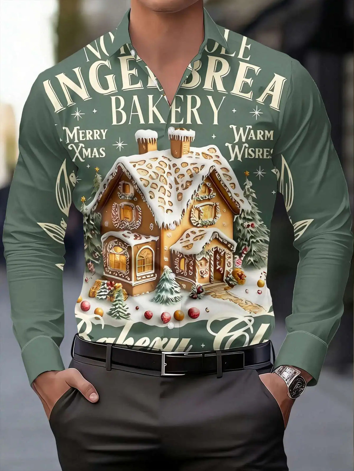 Chemisiers de Noël Imprimé Père Noël Pour Homme