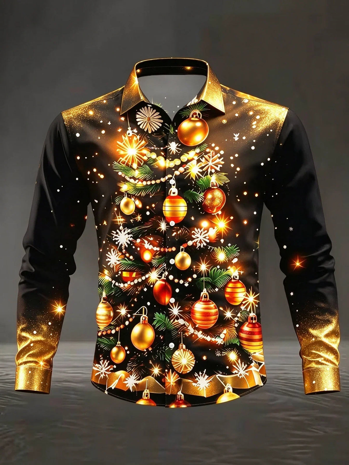 CHEMISIERS DE NOËL FLOCONS SATIN POUR HOMME