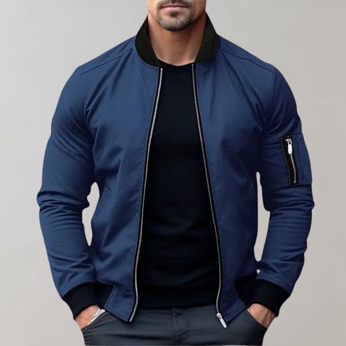 BLOUSON BOMBER ZIPPÉ CÔTELÉ POUR HOMME