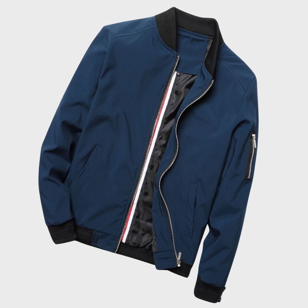 BLOUSON BOMBER ZIPPÉ CÔTELÉ POUR HOMME