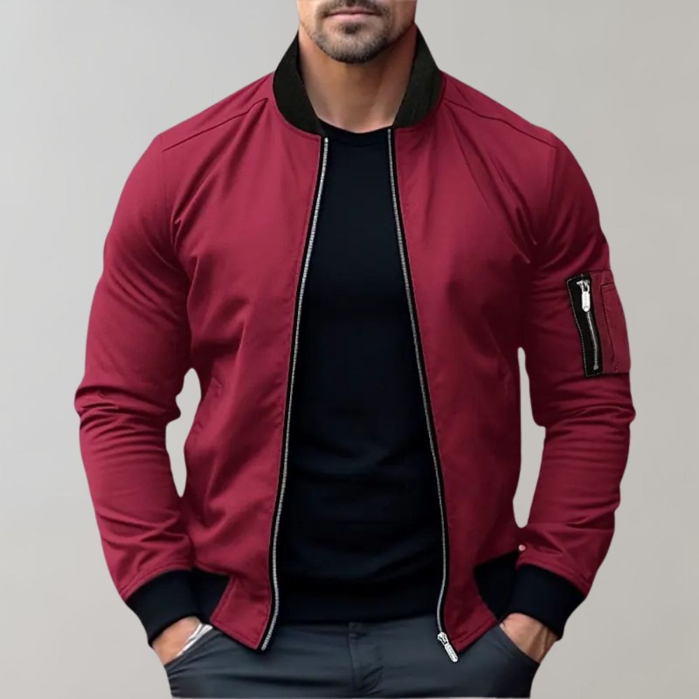 BLOUSON BOMBER ZIPPÉ CÔTELÉ POUR HOMME