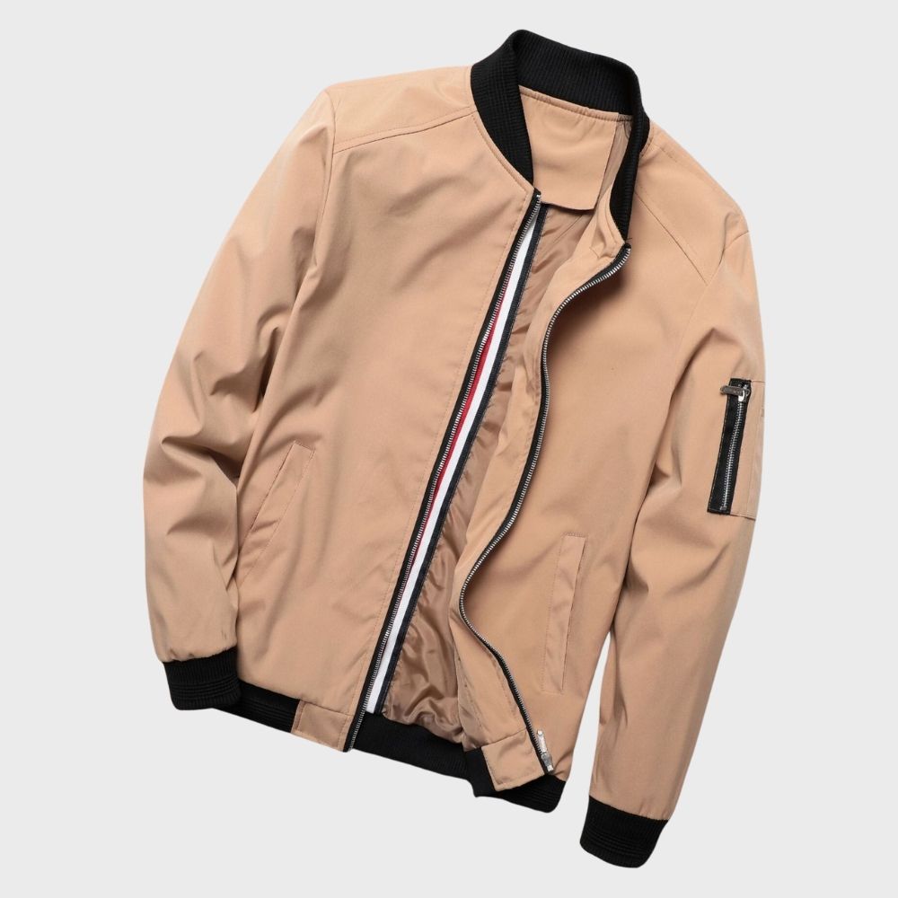 BLOUSON BOMBER ZIPPÉ CÔTELÉ POUR HOMME