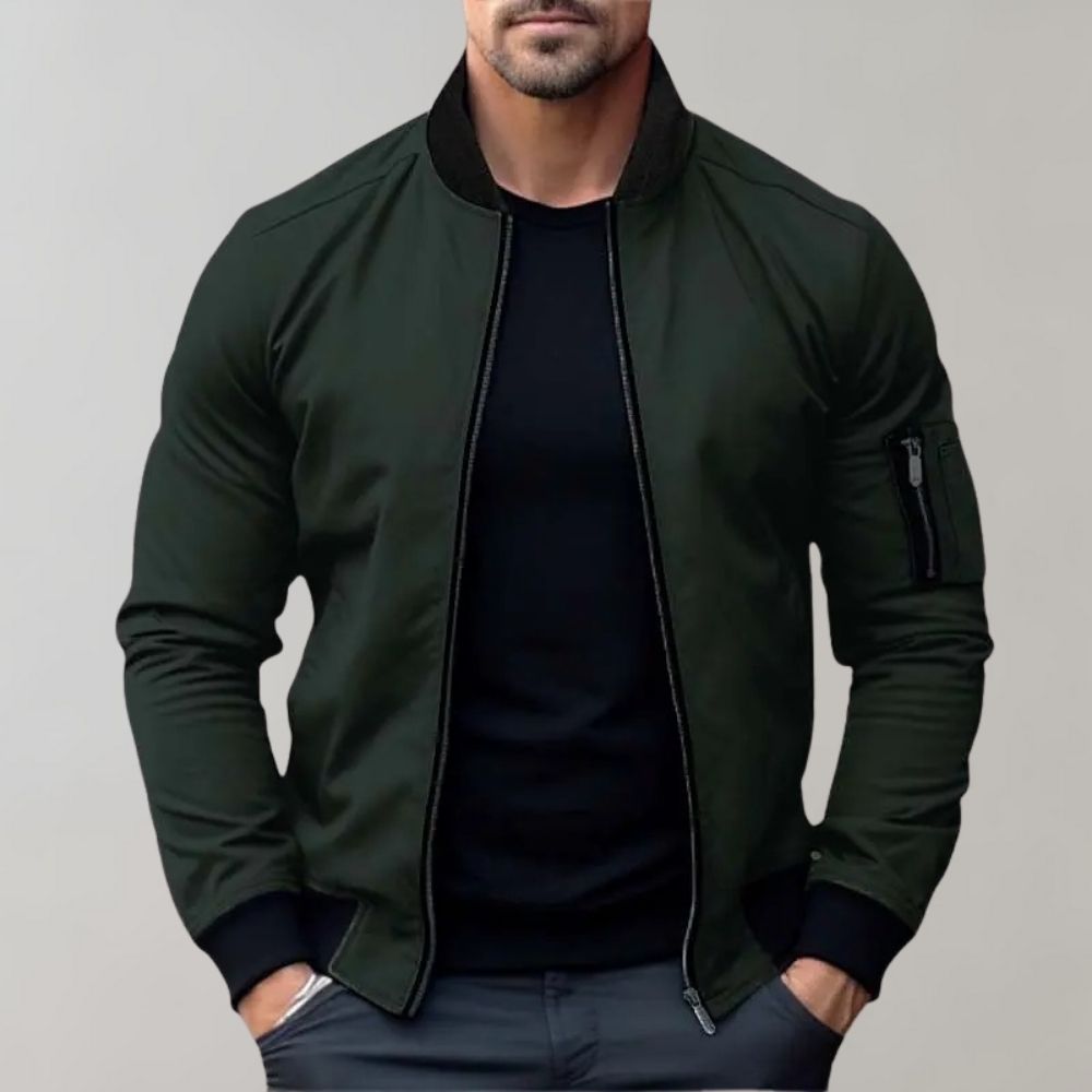 BLOUSON BOMBER ZIPPÉ CÔTELÉ POUR HOMME
