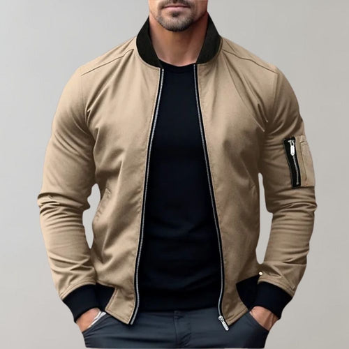 BLOUSON BOMBER ZIPPÉ CÔTELÉ POUR HOMME