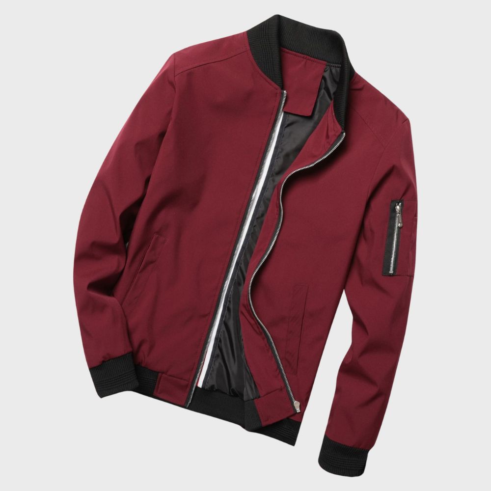 BLOUSON BOMBER ZIPPÉ CÔTELÉ POUR HOMME
