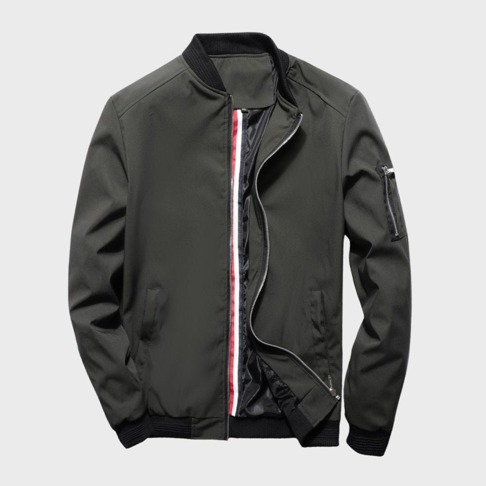 BLOUSON BOMBER ZIPPÉ CÔTELÉ POUR HOMME