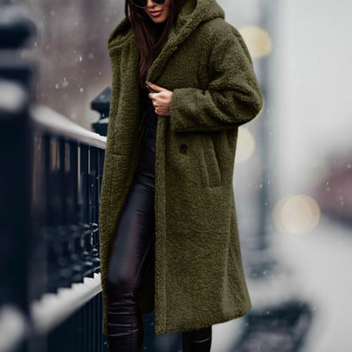 Alma | Veste Oversize Effet Sherpa à Capuche Femme