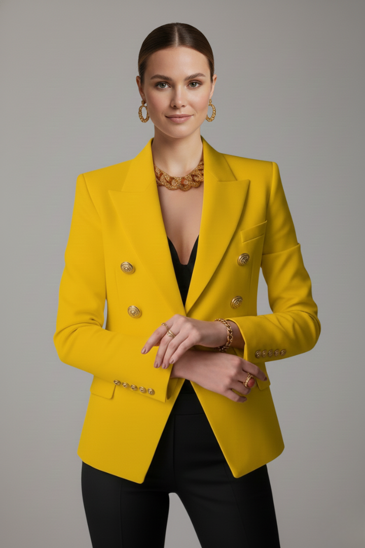 BLAZER DOUBLE BOUTONNAGE BOUTONS DORÉS POUR FEMME