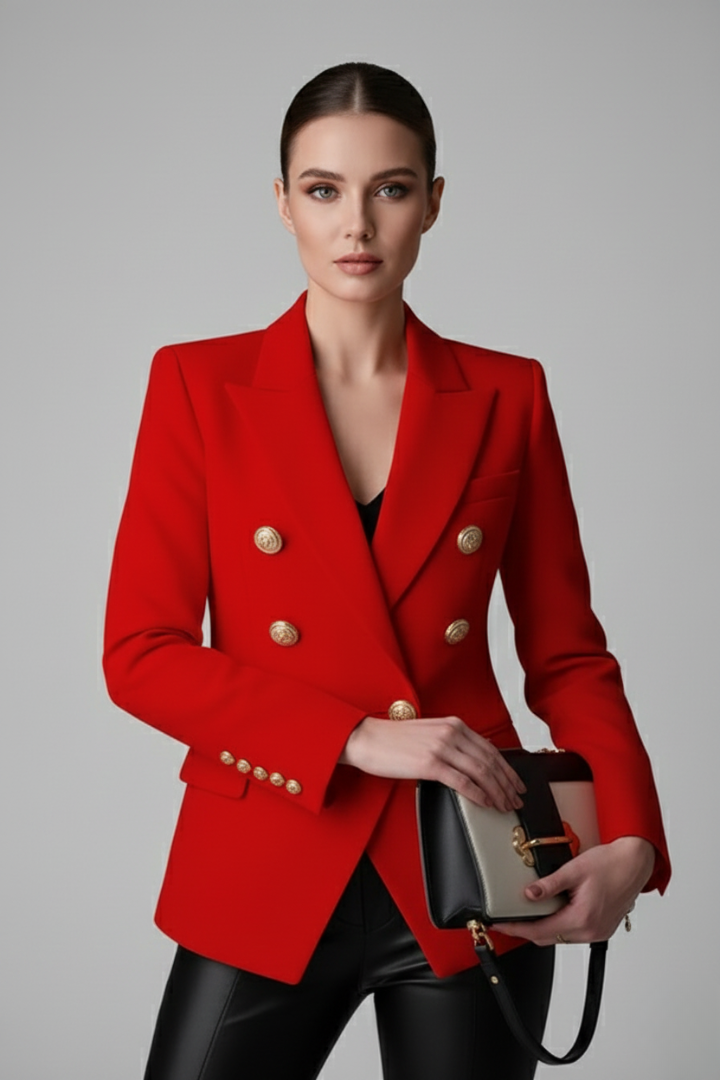 BLAZER DOUBLE BOUTONNAGE BOUTONS DORÉS POUR FEMME