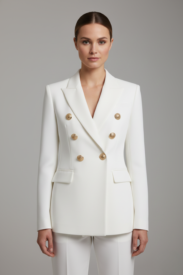 BLAZER DOUBLE BOUTONNAGE BOUTONS DORÉS POUR FEMME