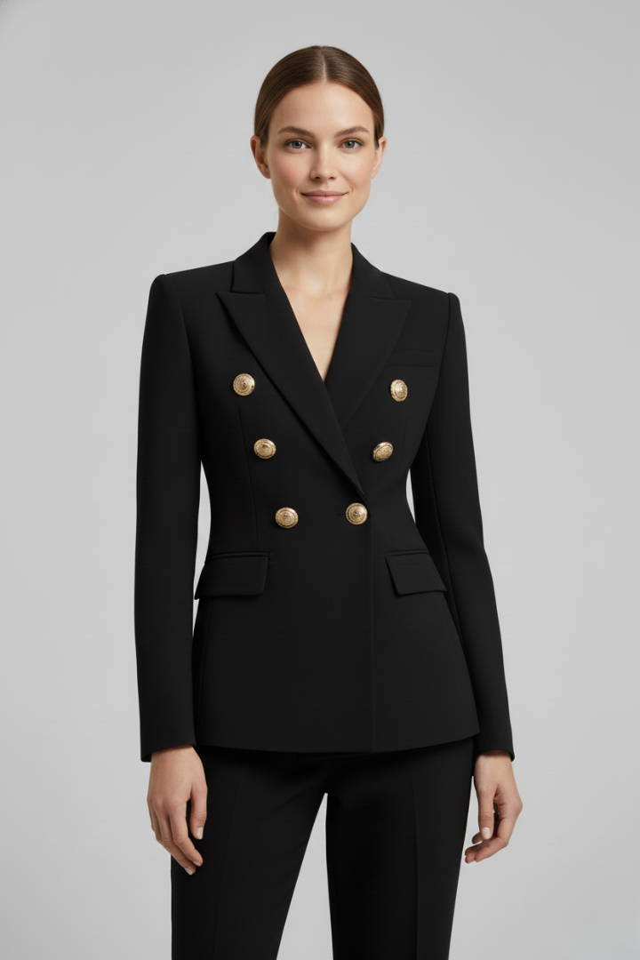 BLAZER DOUBLE BOUTONNAGE BOUTONS DORÉS POUR FEMME