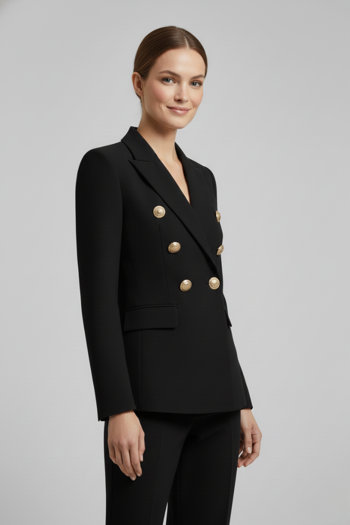 BLAZER DOUBLE BOUTONNAGE BOUTONS DORÉS POUR FEMME