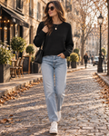 PULL EN MAILLE CÔTELÉE POUR FEMME