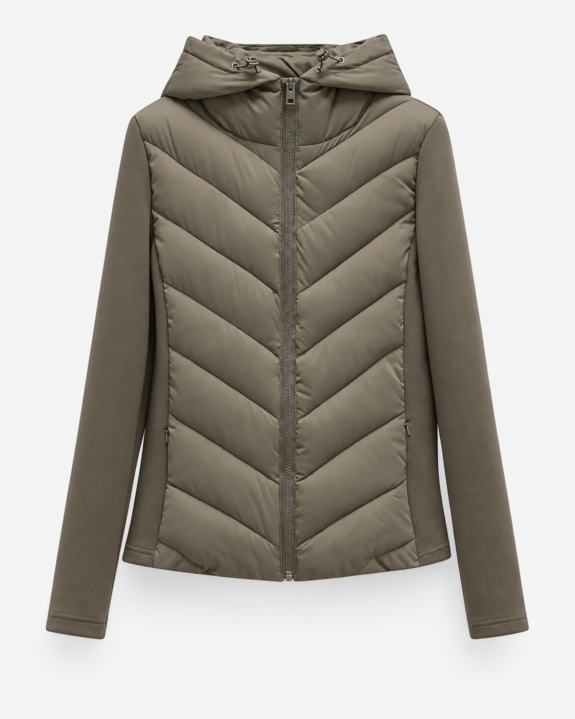 VESTE MATELASSÉE CAPUCHE CHEVRON POUR FEMME