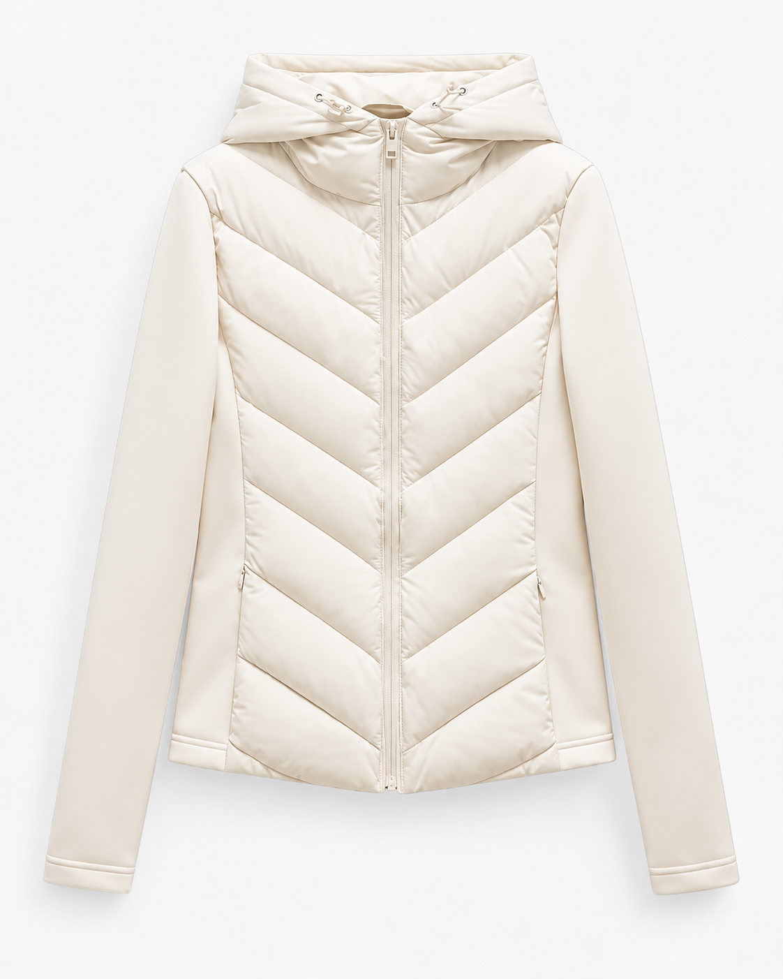 VESTE MATELASSÉE CAPUCHE CHEVRON POUR FEMME