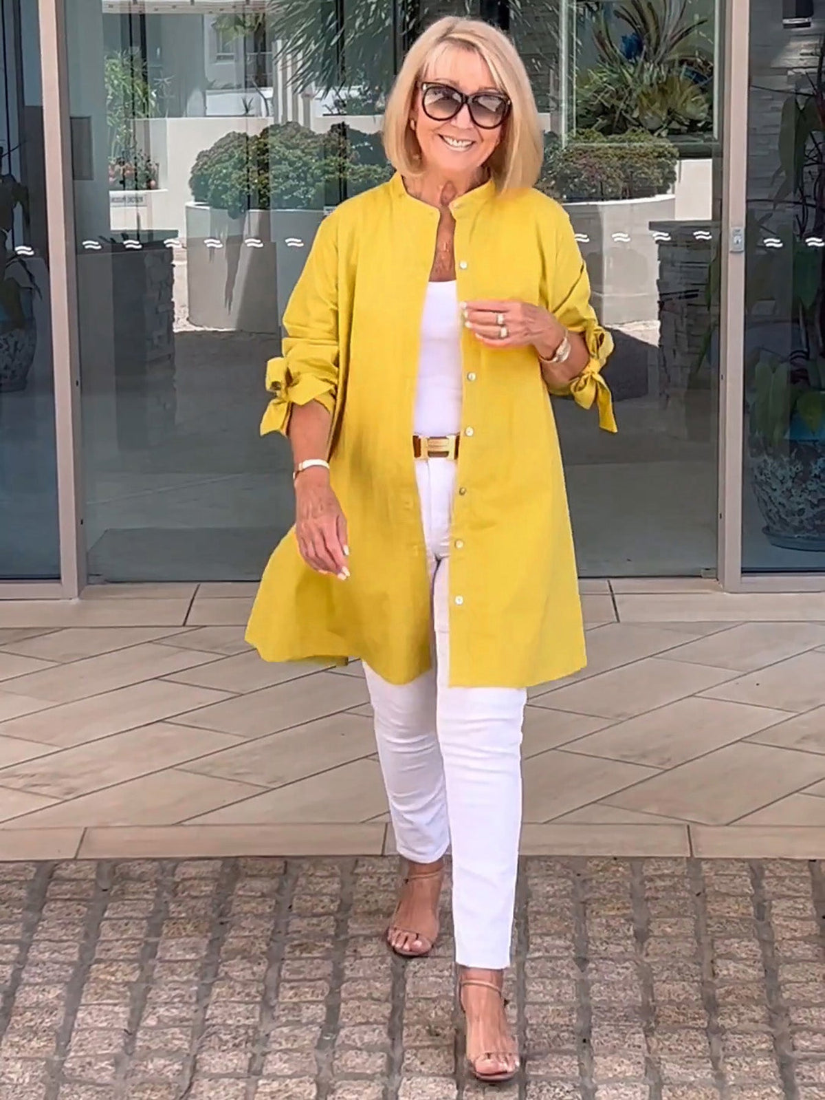 VESTE CHEMISE MANCHES NOUÉES POUR FEMME