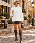 PULL MAILLE TORSADÉE OVERSIZE POUR FEMME