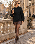 PULL MAILLE TORSADÉE OVERSIZE POUR FEMME
