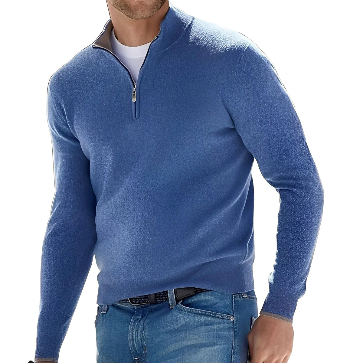 PULL COL ZIPPÉ POUR HOMME
