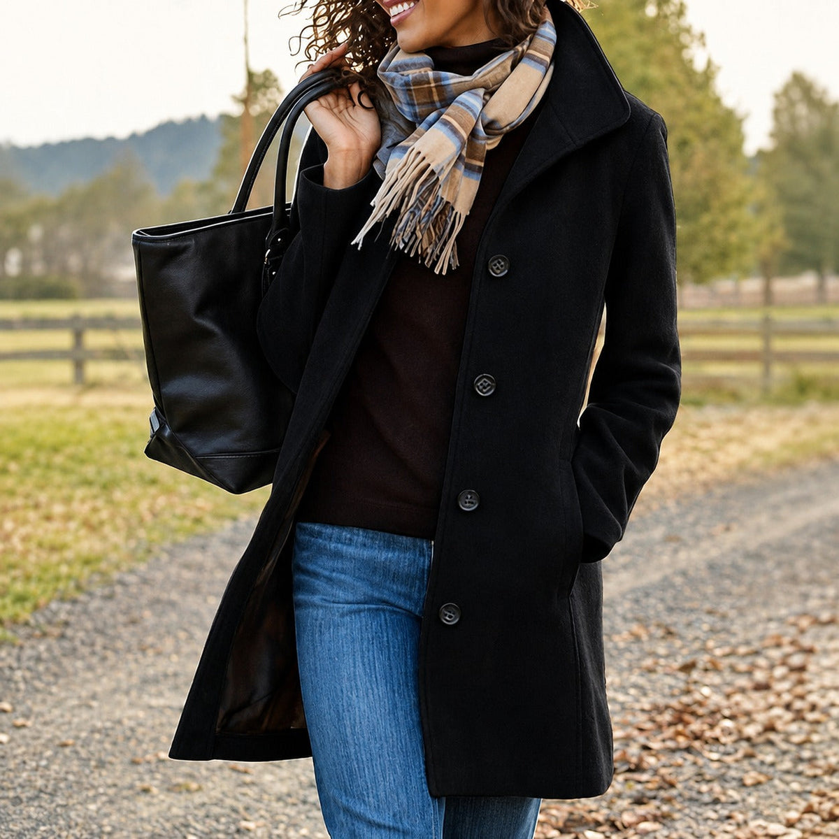 MANTEAU MI-LONG STRUCTURÉ POUR FEMME