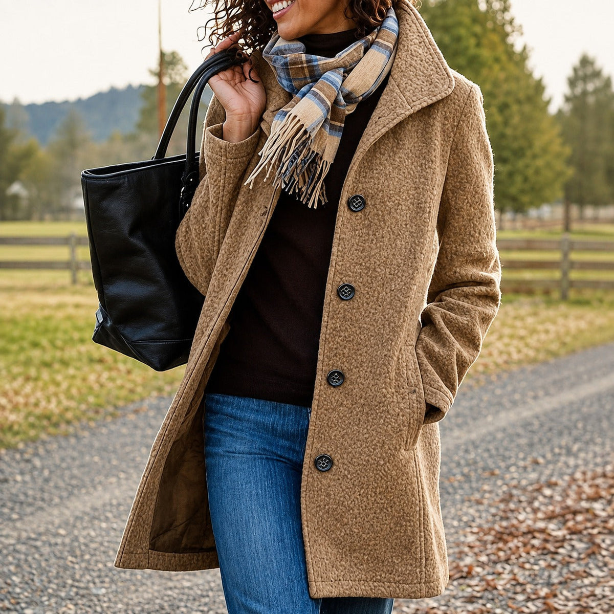 MANTEAU MI-LONG STRUCTURÉ POUR FEMME
