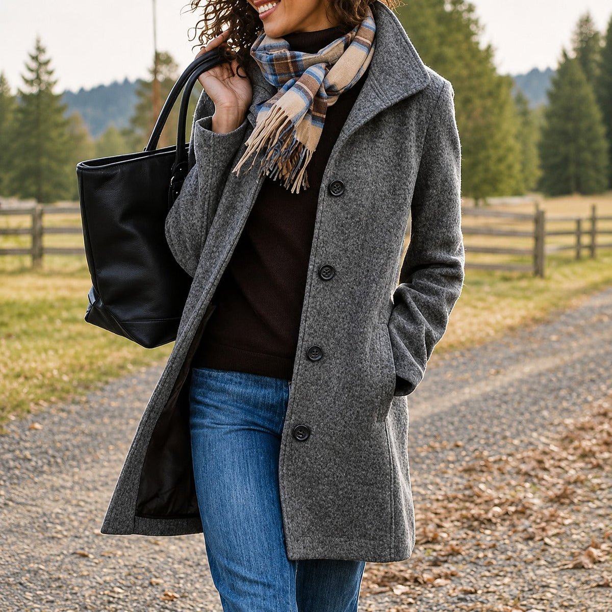 MANTEAU MI-LONG STRUCTURÉ POUR FEMME