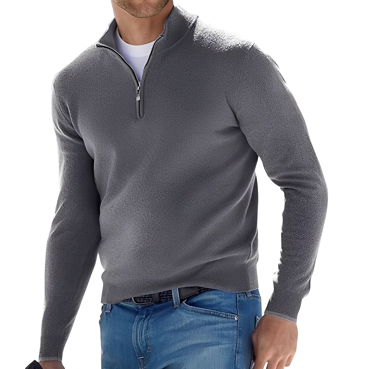 PULL COL ZIPPÉ POUR HOMME