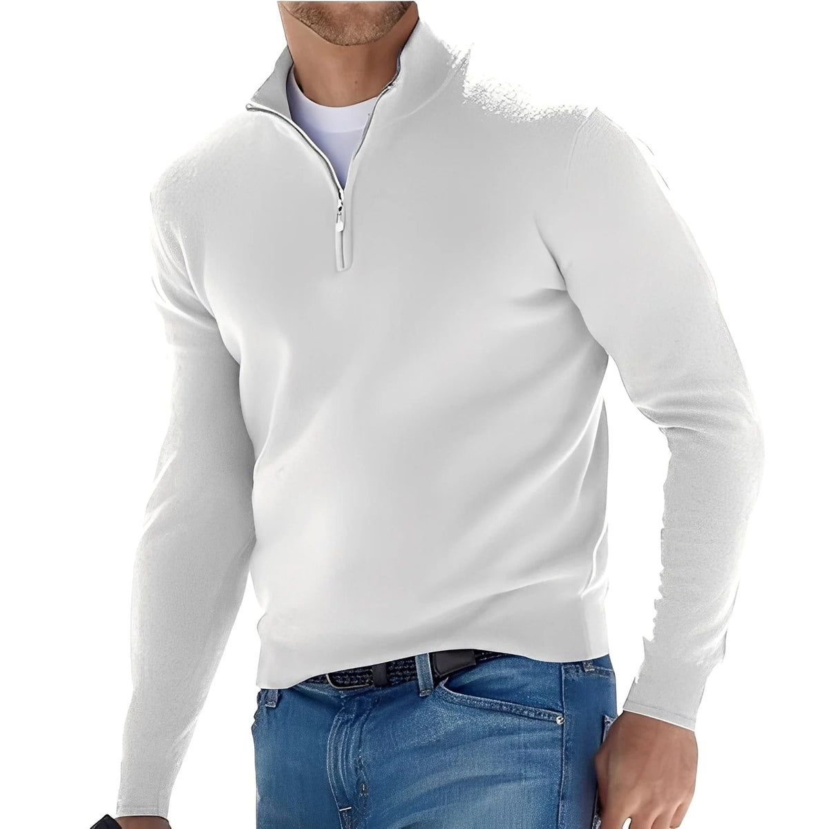 PULL COL ZIPPÉ POUR HOMME