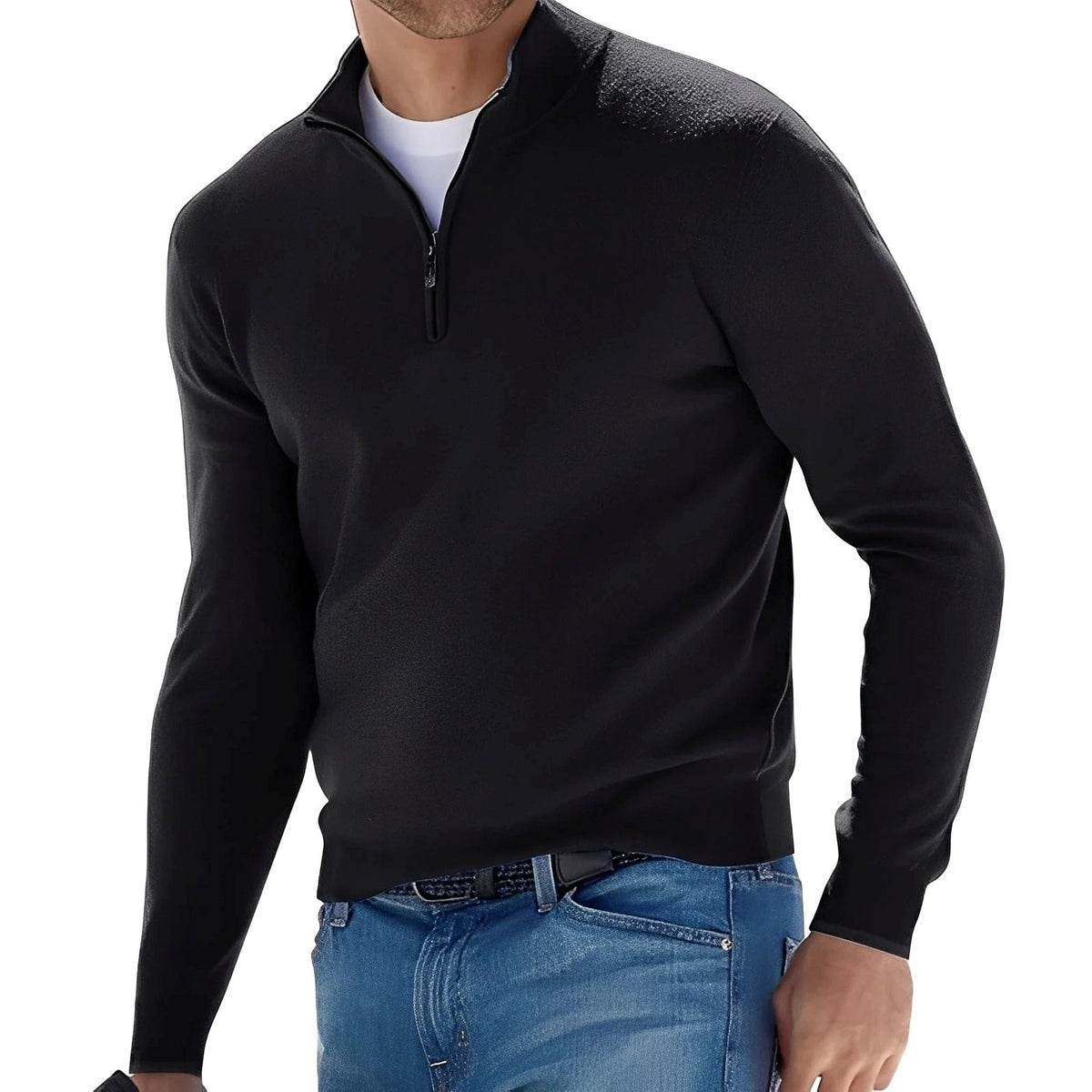 PULL COL ZIPPÉ POUR HOMME