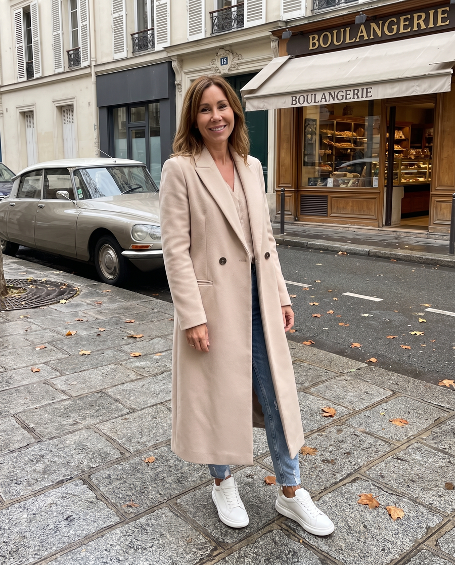 Manteau long croisé