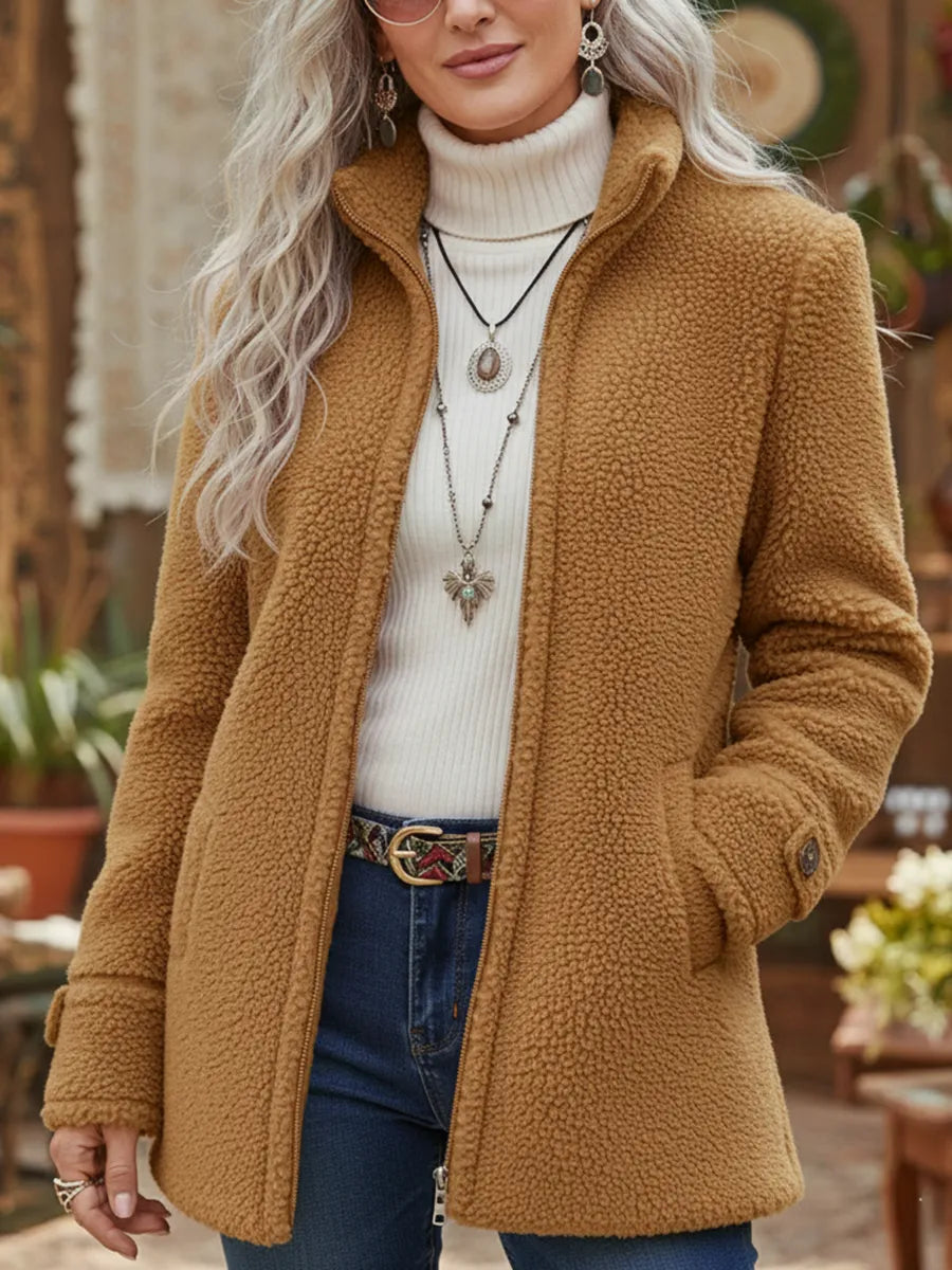 VESTE ZIPPÉE COL MONTANT POUR FEMME