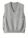 GILET BOUTONS DORÉS POUR FEMME – GILET FEMME SANS MANCHES