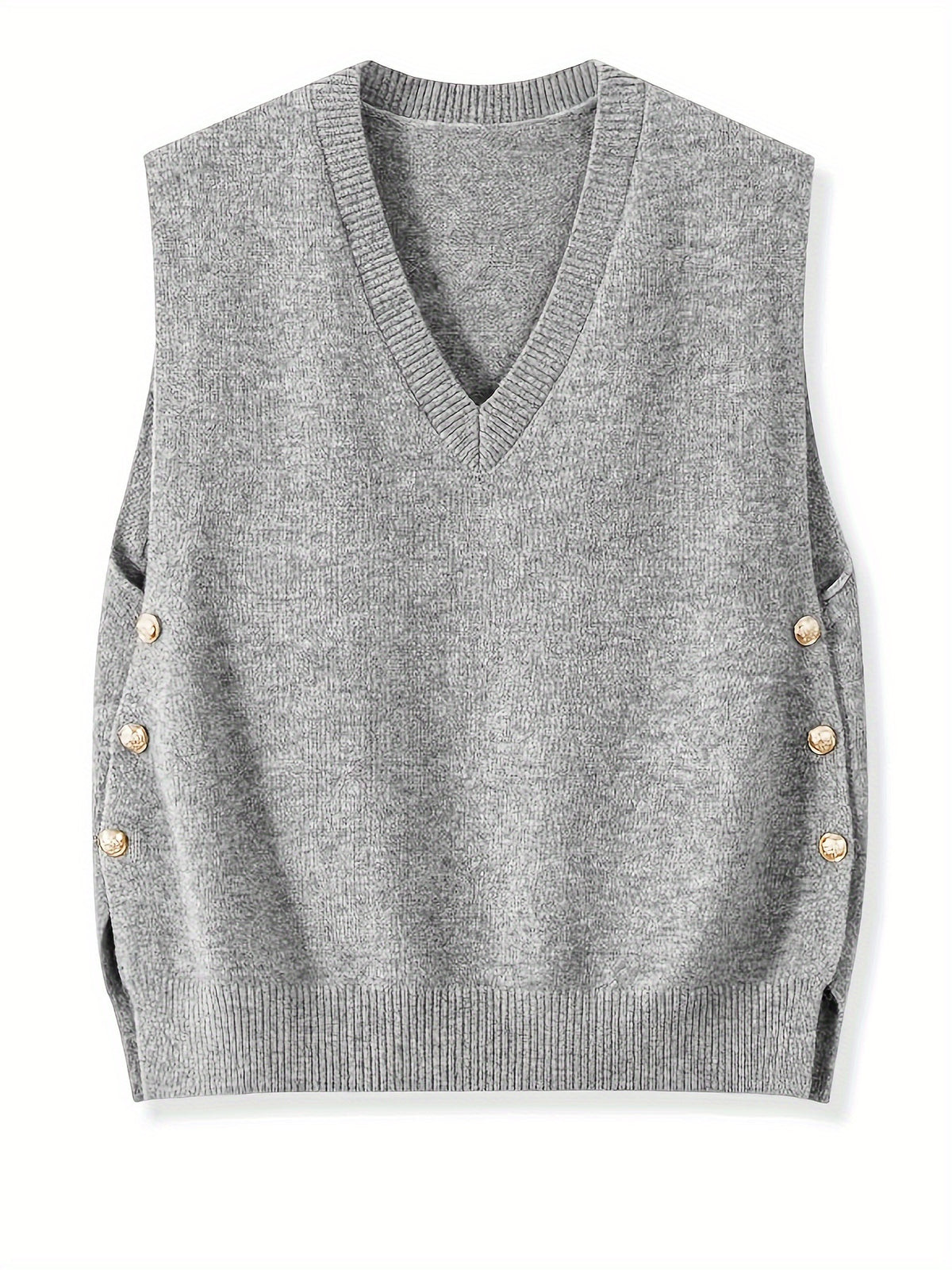 GILET BOUTONS DORÉS POUR FEMME – GILET FEMME SANS MANCHES
