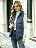 MATELASSÉ COL MONTANT GILET FEMME SANS MANCHE