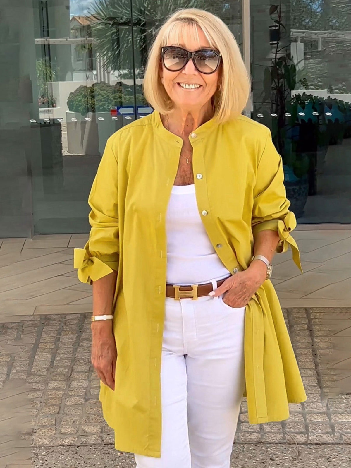 VESTE CHEMISE MANCHES NOUÉES POUR FEMME