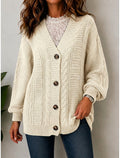 GILET POUR FEMME EN MAILLE TORSADÉE OVERSIZE