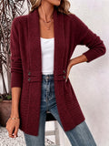 GILET POUR FEMME CEINTURÉ EN MAILLE CÔTELÉE