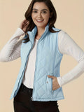 Gilet Femme Sans Manches Matelassé Zip Col Montant